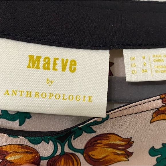 Maeve Anthropologie Florence Silk Floral Blouse - Picture 8 of 8